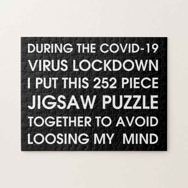 Puzzle COVID-19 ~ Typographie noir et blanc (Horizontal)