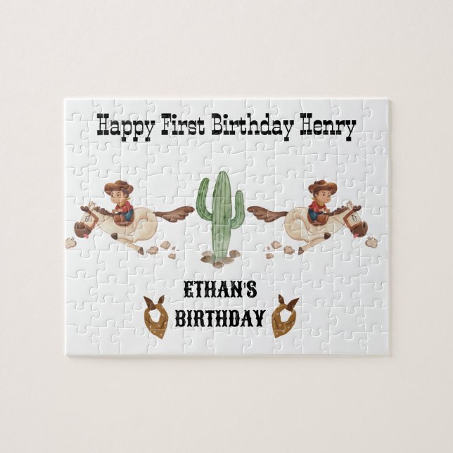 Puzzle Cowboy Anniversaire Rodeo Party (Horizontal)