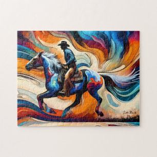 Puzzle Cowboy moderne à cheval
