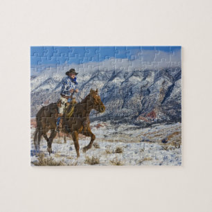 Puzzle Cowboy sur les gerçures de port 2 de cuir de