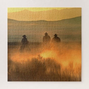 Puzzle Cowboy Trio : Mountainous Arrière - plan Gallop.