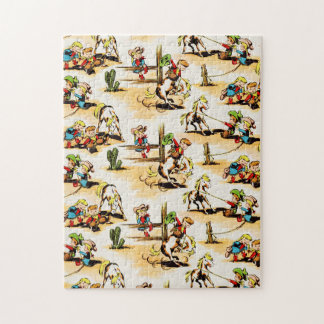 Puzzle Cowboy vintage Country Kids Pony Cactus