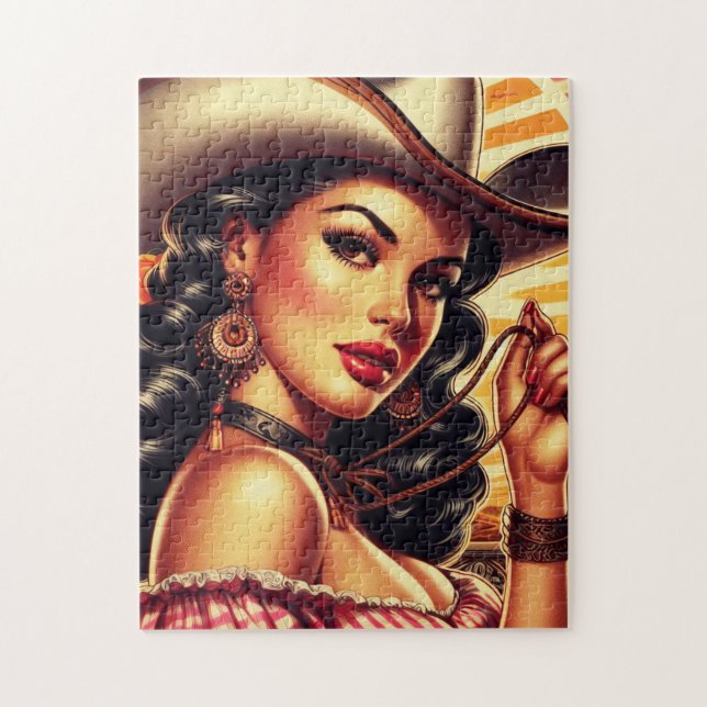 Puzzle Cowgirl Rétro (Vertical)