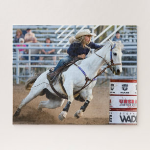 Puzzle Cowgirl Rodeo Horse Baril Sports occidentaux