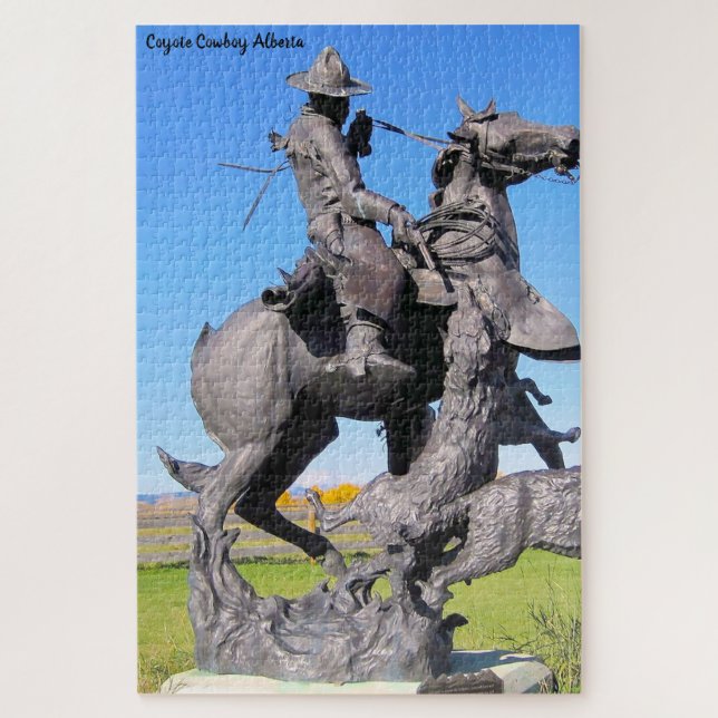 Puzzle Coyote Cowboy Alberta (Vertical)