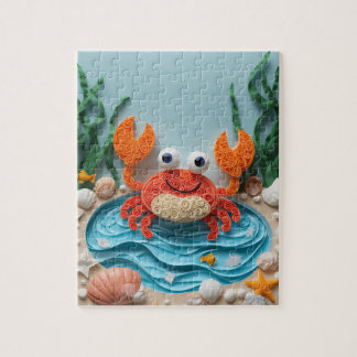 Puzzle Crabe ludique de la mare de marée en papier découp