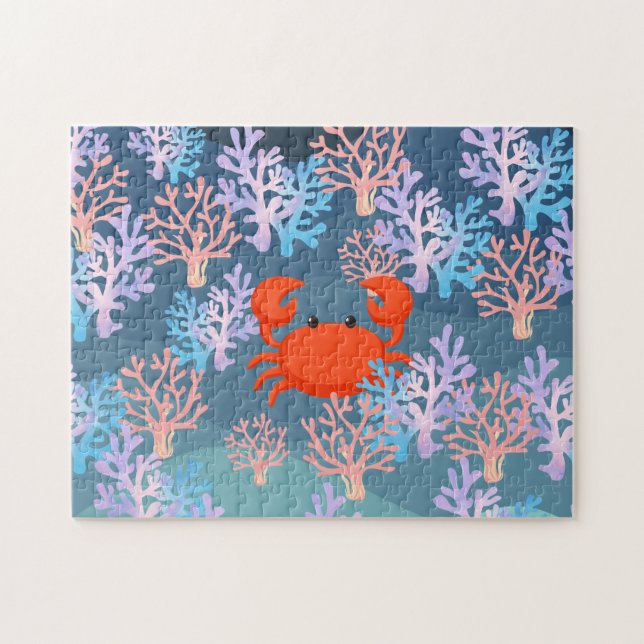 Puzzle crabe magique sous le pastel arc-en-ciel de la mer (Horizontal)