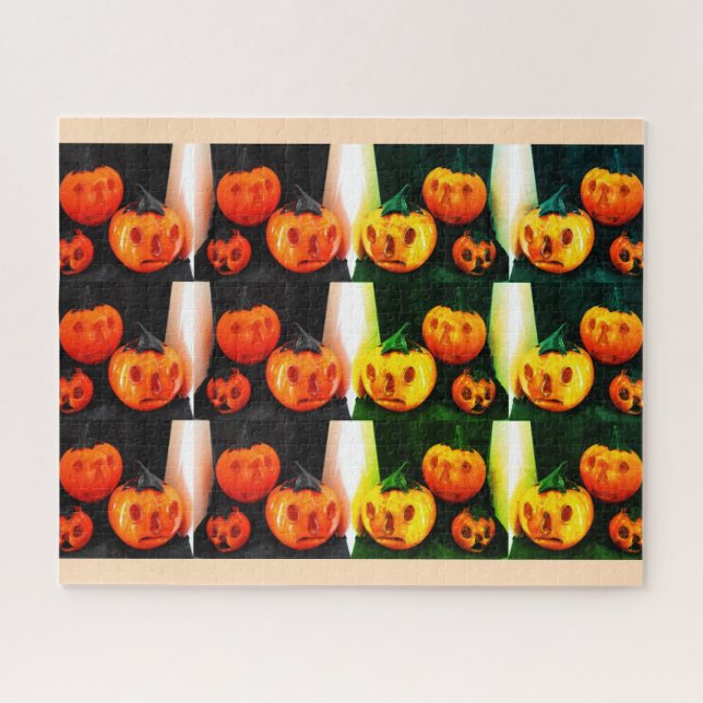 Puzzle Craindre les citrouilles d'Halloween (Horizontal)