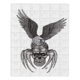 Puzzle Crâne à aigle en tatouage