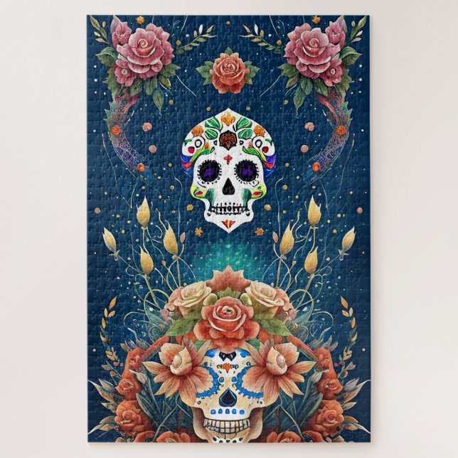 Puzzle Crâne à sucre - Fête de Dia de los Muertos (Vertical)
