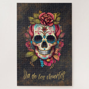 Puzzle Crâne à sucre floral Día de los Muertos espagnol