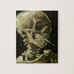 Puzzle Crâne avec cigarette par Van Gogh<br><div class="desc">Peintures expressionnistes de Van Gogh : Crâne avec toile de cigarette brûlante</div>