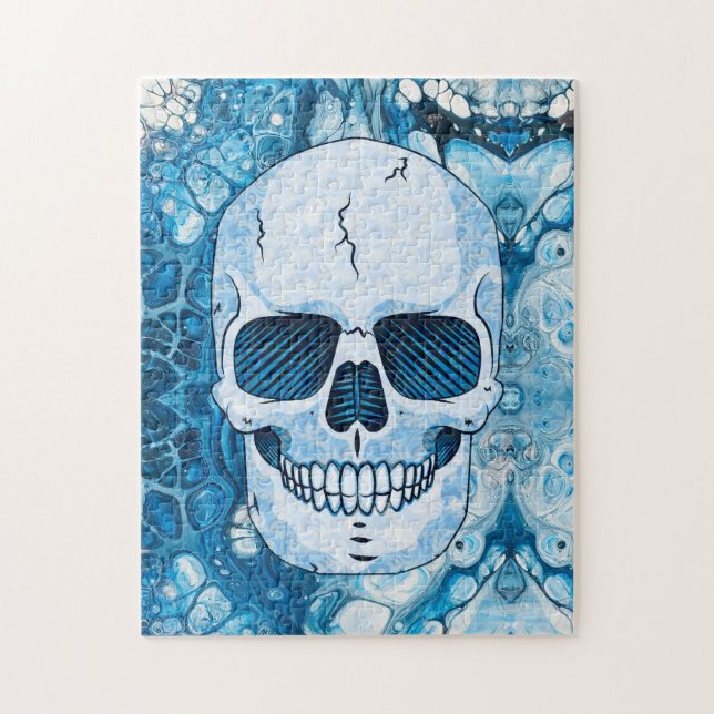 Puzzle Crâne bleu cool (Vertical)