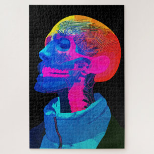 Puzzle Crâne Cyber – Art d'anatomie futuriste