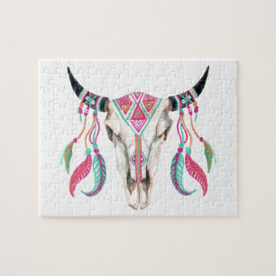 Puzzle Crâne de vache avec les receveurs rêveurs