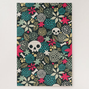 Puzzle Crâne en fleurs