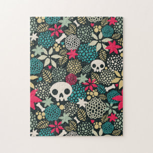 Puzzle Crâne en fleurs