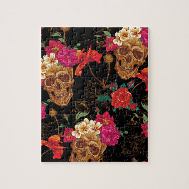 Puzzle crâne floral (Vertical)