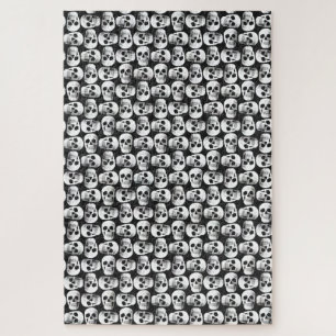 Puzzle Crâne gothique Crâne noir et blanc Motif design