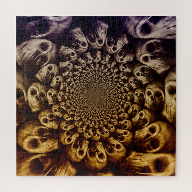 Puzzle Crânes éffrayants violet noir Abstrait Pop Art (Vertical)