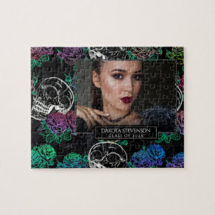 Puzzle Crânes et Roses sombres   Funky Graduation Photo