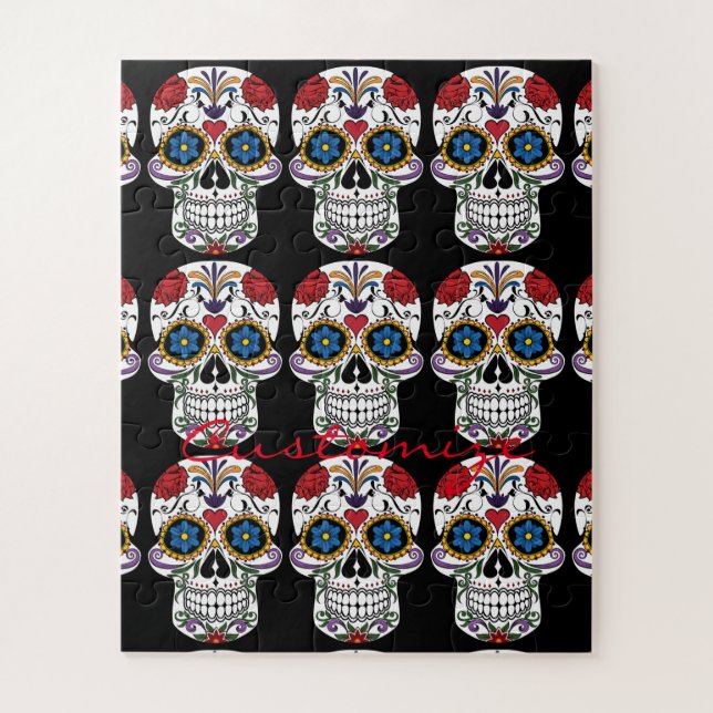 Puzzle Crânes humains décorés Art Thunder_Cove (Vertical)