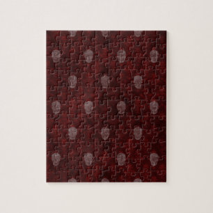 Puzzle Crânes victoriens tombés Rouge