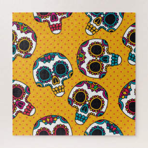 Puzzle Crânes : vintage style latino-américain.