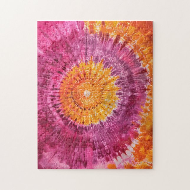 Puzzle Cravate-teinture rose et orange (Vertical)