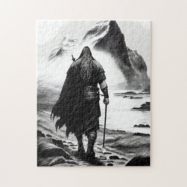 Puzzle Crayon d'encre aquarellable de guerrier Viking (Vertical)
