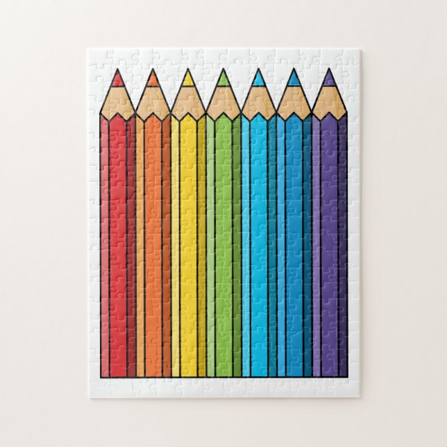 Puzzle Crayons de couleur arc-en-ciel (Vertical)