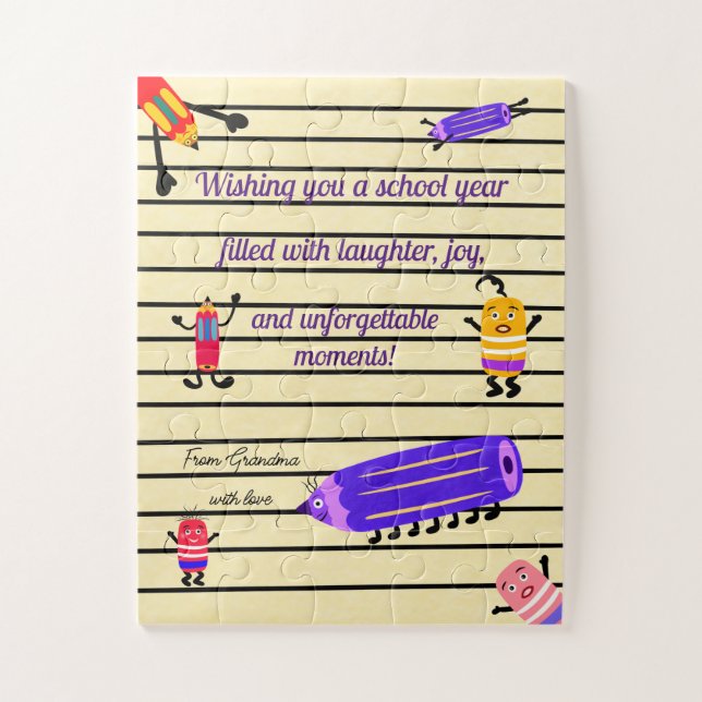 Puzzle Crayons et rubers amusants (Vertical)