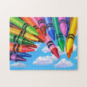 Puzzle Crayons Flottant Dans La Peinture Ciel