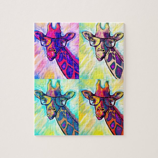Puzzle Crazy Giraffe Man Colors (Vertical)