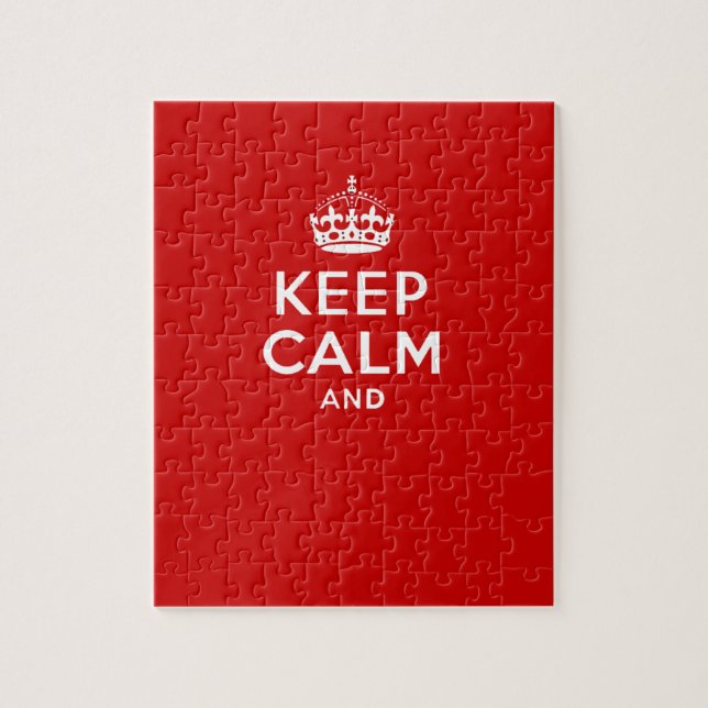 Puzzle Create your own 'Keep Calm and carry on' crown red (Vertical)