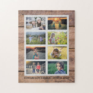 Puzzle Create your own rustic wood family photo collage