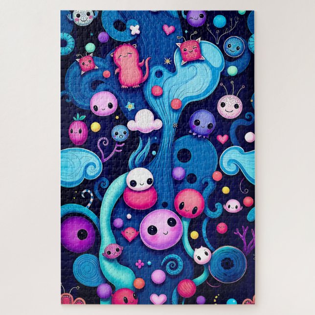 Puzzle Créatures Whimsical - Monde de l'Imaginaire coloré (Vertical)