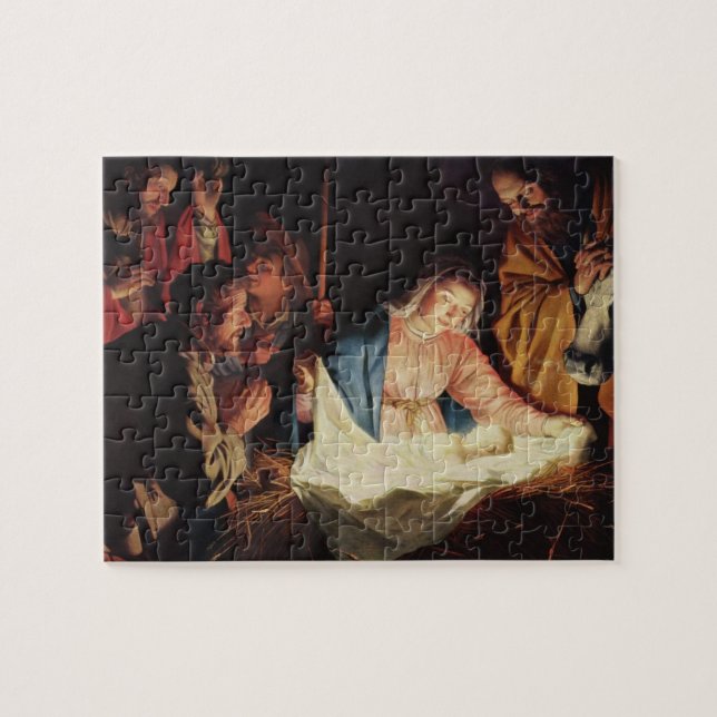 Puzzle Crèche de Noël à Bethléem avec le père et l'enfant (Horizontal)