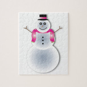 Puzzle creepy christmas snowman