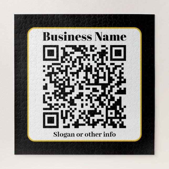 Puzzle Créez votre propre code QR | Bordure noire blanche (Vertical)