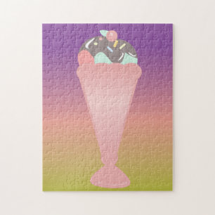 Puzzle Crème Glacée Arc-en-ciel Colorée Ombre Sundae