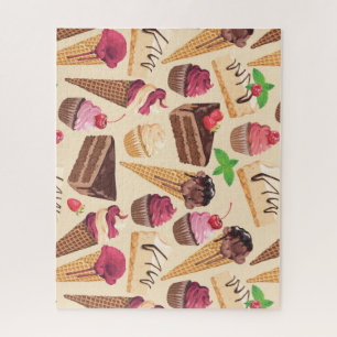 Puzzle Crème glacée, gâteau, gâteaux et gâteaux au fromag
