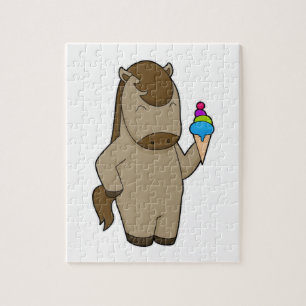 Puzzle Crème glacée Horse gaufre