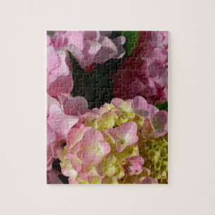 Puzzle Crème rose Hydrangeas jaune rose vert floral