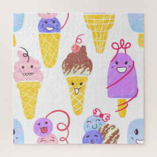Puzzle Crèmes glacées Kawaii, motif mignon et sans soudur