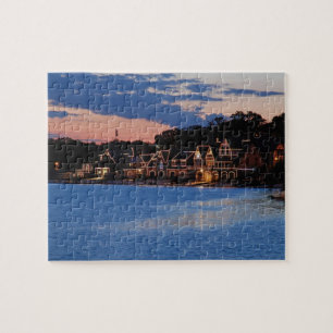 Puzzle Crépuscule de rangée de Boathouse