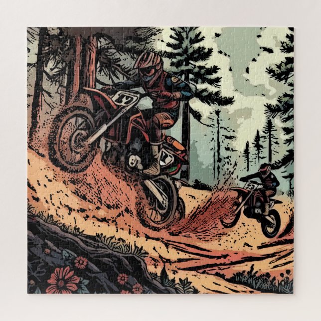 Puzzle Creuser la saleté - Pilotes de moto cross (Vertical)