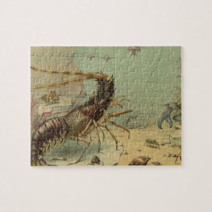Puzzle Crevettes, Vie sous-marine, Animaux marins vintage