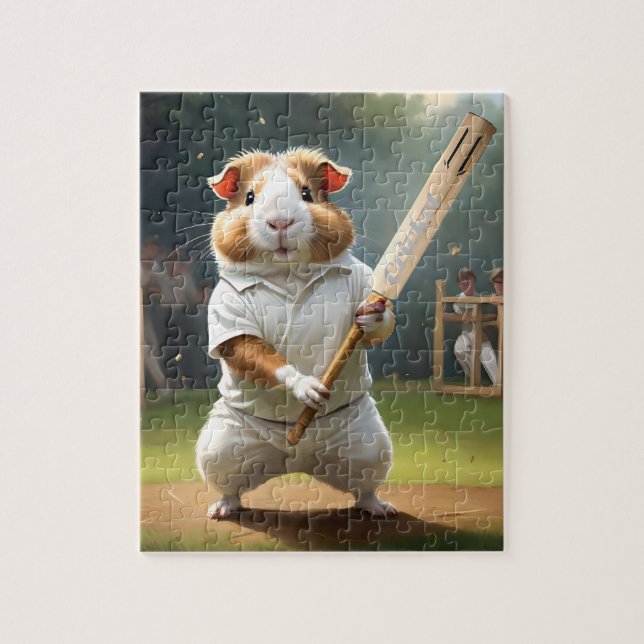 Puzzle Cricket Craze: Le Grand Match des Cochons d'Inde (Vertical)