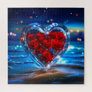 Puzzle Cristal de coeur floral florissant